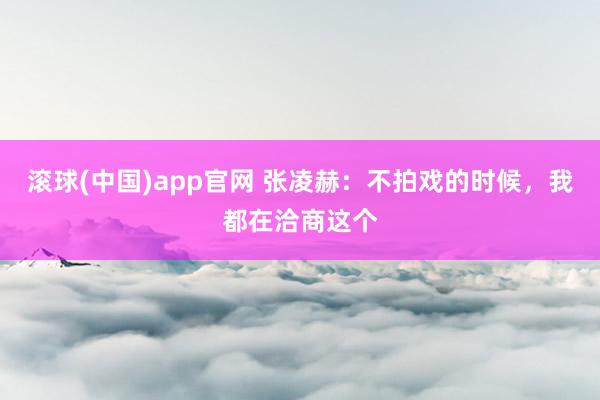 滚球(中国)app官网 张凌赫：不拍戏的时候，我都在洽商这个