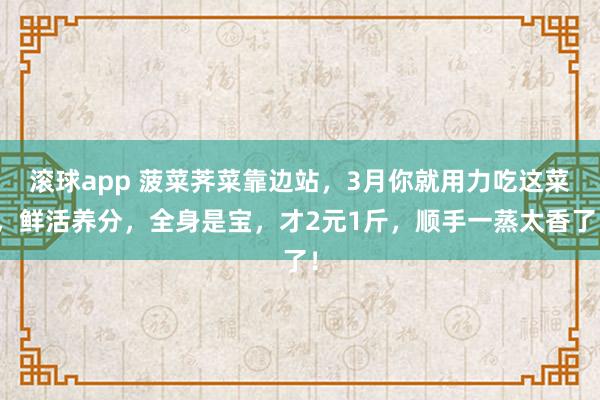 滚球app 菠菜荠菜靠边站，3月你就用力吃这菜，鲜活养分，全身是宝，才2元1斤，顺手一蒸太香了！