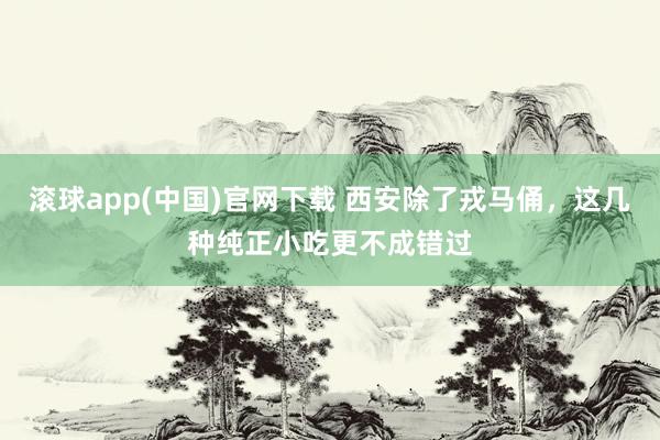滚球app(中国)官网下载 西安除了戎马俑，这几种纯正小吃更不成错过