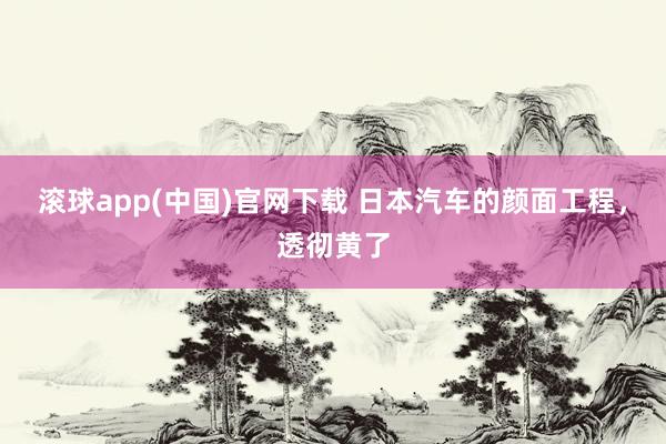 滚球app(中国)官网下载 日本汽车的颜面工程，透彻黄了