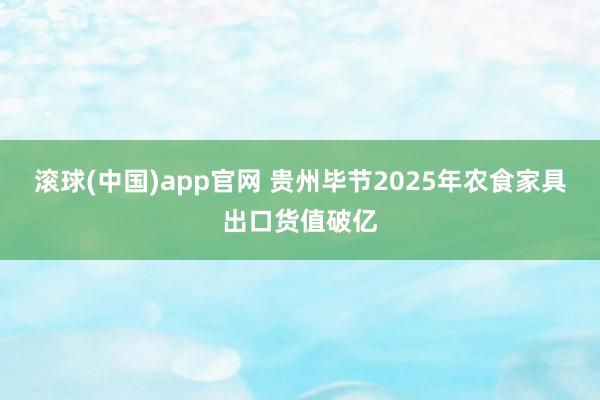 滚球(中国)app官网 贵州毕节2025年农食家具出口货值破亿