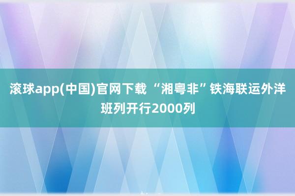 滚球app(中国)官网下载 “湘粤非”铁海联运外洋班列开行2000列