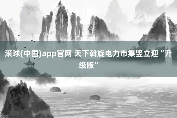 滚球(中国)app官网 天下斡旋电力市集竖立迎“升级版”