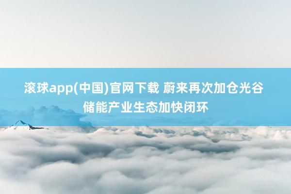 滚球app(中国)官网下载 蔚来再次加仓光谷 储能产业生态加快闭环