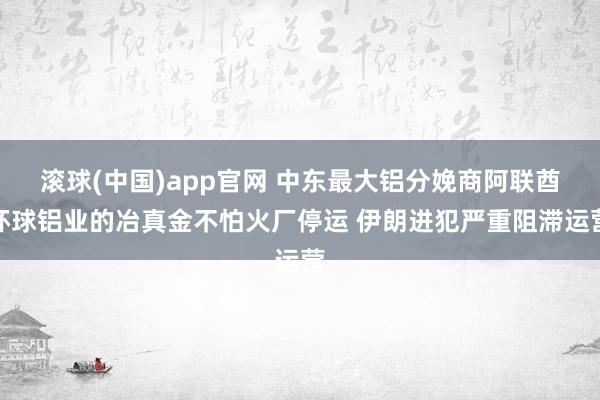 滚球(中国)app官网 中东最大铝分娩商阿联酋环球铝业的冶真金不怕火厂停运 伊朗进犯严重阻滞运营