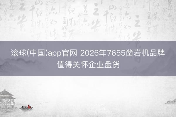 滚球(中国)app官网 2026年7655凿岩机品牌值得关怀企业盘货