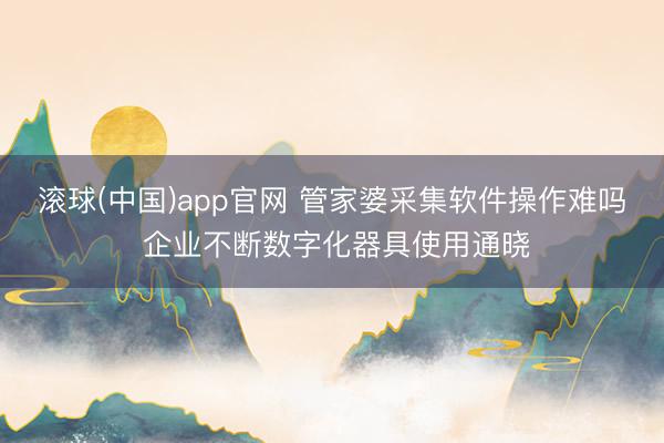 滚球(中国)app官网 管家婆采集软件操作难吗 企业不断数字化器具使用通晓