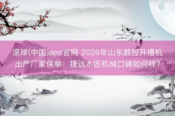 滚球(中国)app官网 2026年山东数控开槽机出产厂家保举：捷远木匠机械口碑如何样？
