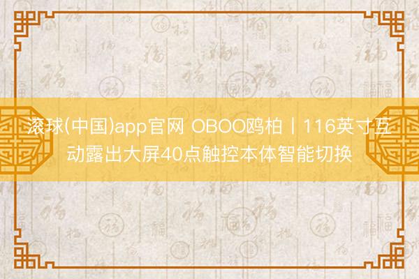 滚球(中国)app官网 OBOO鸥柏丨116英寸互动露出大屏40点触控本体智能切换