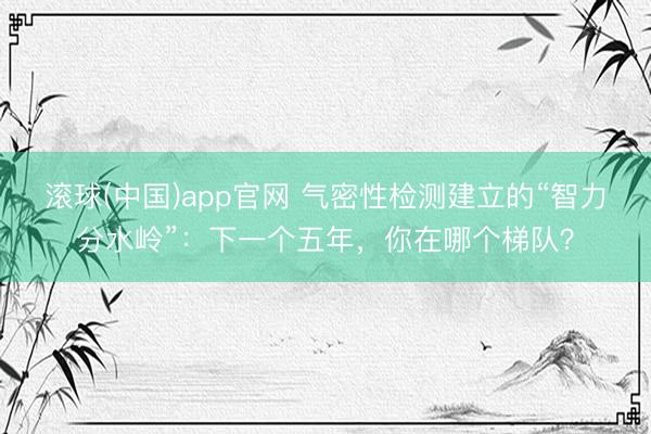 滚球(中国)app官网 气密性检测建立的“智力分水岭”:下一个五年,你在哪个梯队?