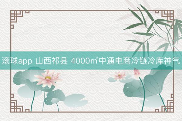 滚球app 山西祁县 4000㎡中通电商冷链冷库神气