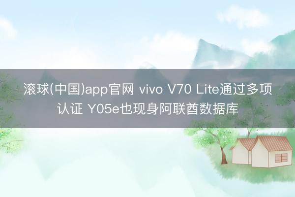 滚球(中国)app官网 vivo V70 Lite通过多项认证 Y05e也现身阿联酋数据库