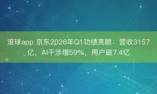 滚球app 京东2026年Q1功绩亮眼:营收3157亿,AI干涉增59%,用户破7.4亿