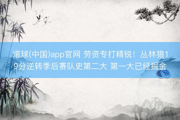 滚球(中国)app官网 劳资专打精锐！丛林狼19分逆转季后赛队史第二大 第一大已经掘金