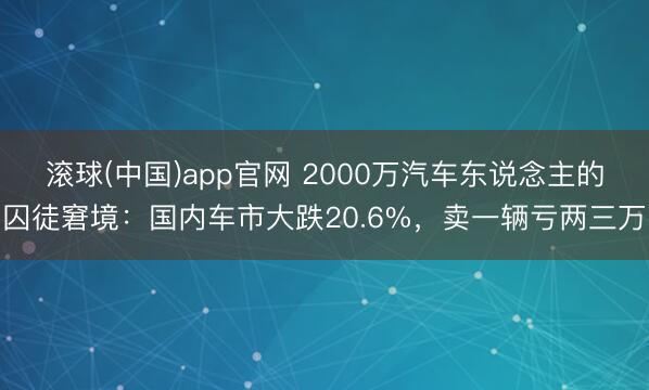 滚球(中国)app官网 2000万汽车东说念主的囚徒窘境:国内车市大跌20.6%,卖一辆亏两三万