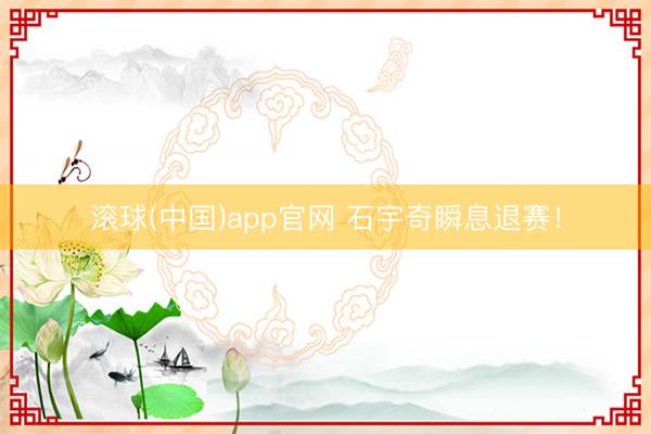 滚球(中国)app官网 石宇奇瞬息退赛！