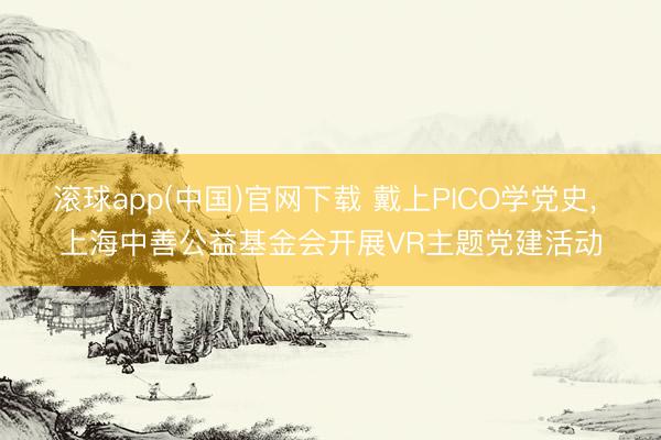 滚球app(中国)官网下载 戴上PICO学党史, 上海中善公益基金会开展VR主题党建活动