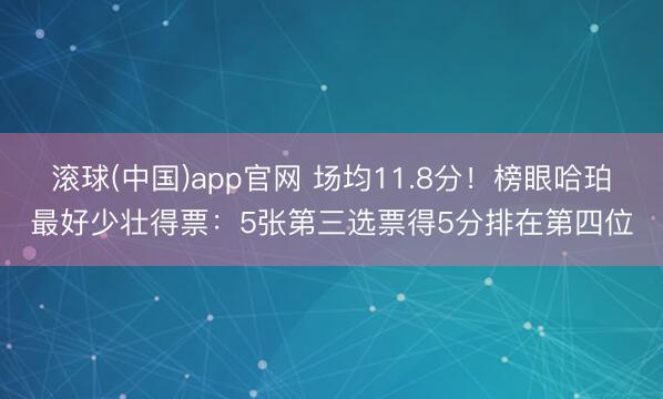 滚球(中国)app官网 场均11.8分!榜眼哈珀最好少壮得票:5张第三选票得5分排在第四位