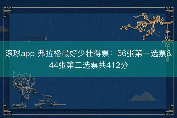 滚球app 弗拉格最好少壮得票：56张第一选票&44张第二选票共412分