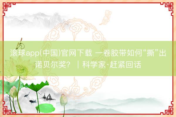 滚球app(中国)官网下载 一卷胶带如何“撕”出诺贝尔奖?|科学家·赶紧回话