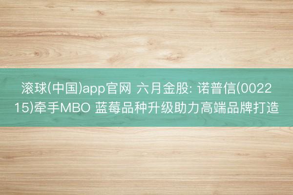 滚球(中国)app官网 六月金股: 诺普信(002215)牵