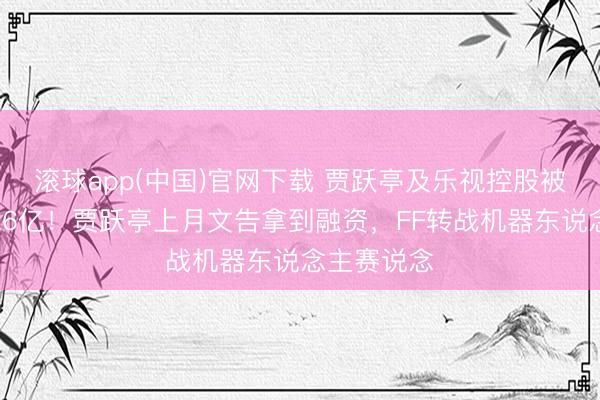滚球app(中国)官网下载 贾跃亭及乐视控股被归