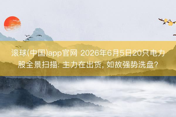 滚球(中国)app官网 2026年6月5日20只电力股全景扫描: 主力在出货， 如故强势洗盘?