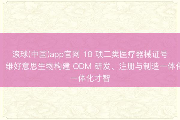 滚球(中国)app官网 18 项二类医疗器械证号背后：维好意思生物构建 ODM 研发、注册与制造一体化才智