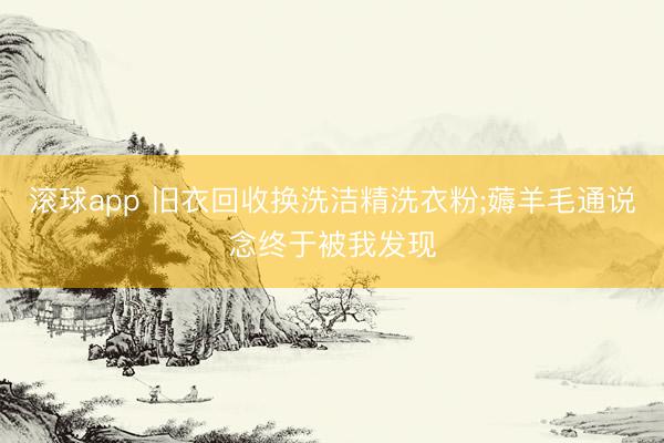 滚球app 旧衣回收换洗洁精洗衣粉;薅羊毛通说念终于被我发现