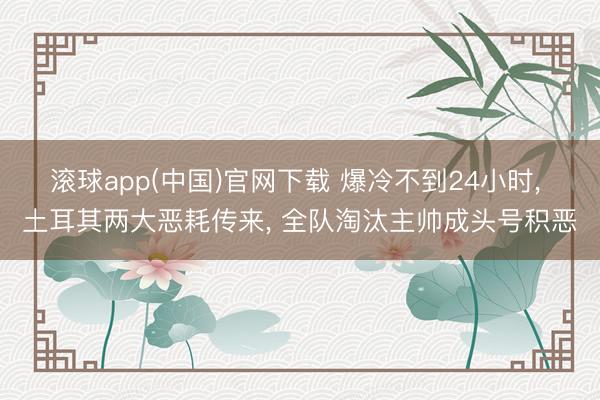 滚球app(中国)官网下载 爆冷不到24小时, 土耳其两大恶耗传来, 全队淘汰主帅成头号积恶