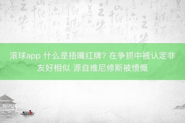 滚球app 什么是捂嘴红牌? 在争抓中被认定非友好相似 源自维尼修斯被愤慨